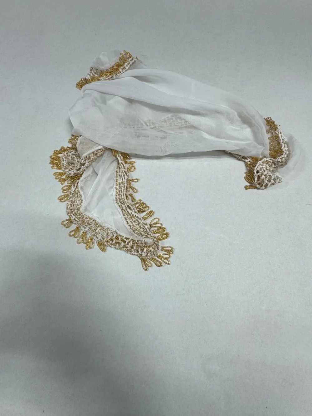 Egyptian Belly Dance Hip Scarf With Gold Bead Trimming - 39